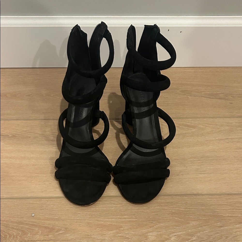 Rebecca Minkoff Black Suede Strappy Women’s Sandal Heels